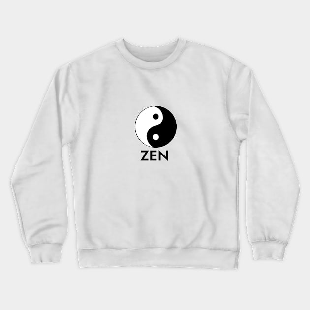 Zen Yin Yang Design on White. Crewneck Sweatshirt by Hotshots